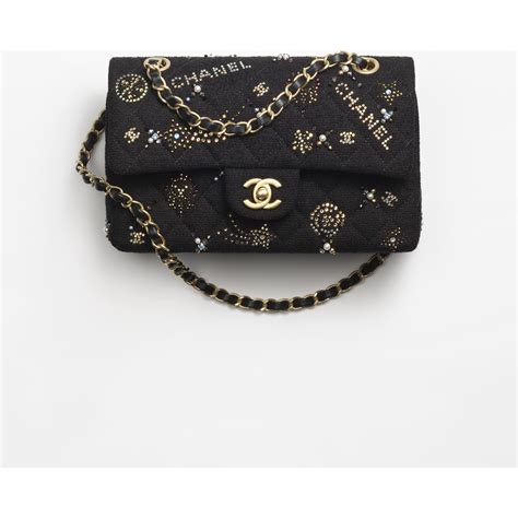 chanel caviar mini black|Small classic handbag, Grained calfskin & gold.